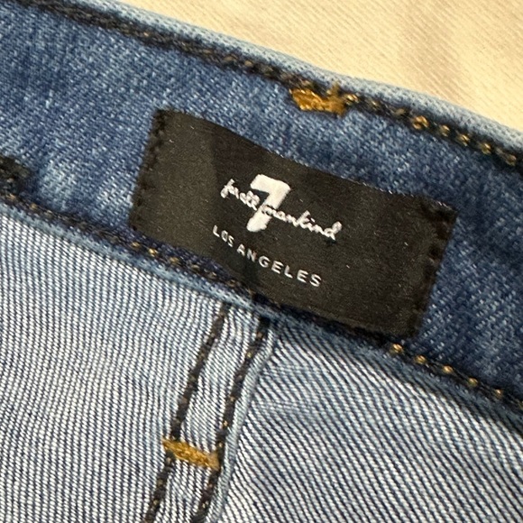 👖🎵 7 FOR ALL MANKIND High Waist Cropped Straight Jeans‎ | Size 28 | Distressed - Picture 4 of 6